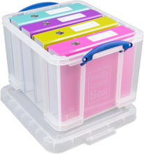 Load image into Gallery viewer, 35 Litre Clear Strong Really Useful Home Storage Box with Lid