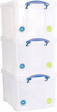 Load image into Gallery viewer, 35 Litre Clear Strong Really Useful Home Storage Box with Lid