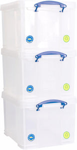 35 Litre Clear Strong Really Useful Home Storage Box with Lid