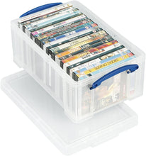 Load image into Gallery viewer, Pack of 4 9 Litre Clear Strong Really Useful Home Storage Boxes with Lids