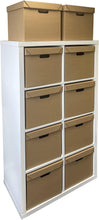 Load image into Gallery viewer, Pack of 10 Strong Cardboard Cube Storage Boxes with Lid and Handles