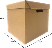 Load image into Gallery viewer, Pack of 10 Strong Cardboard Cube Storage Boxes with Lid and Handles