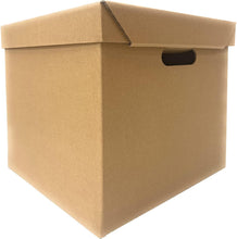 Load image into Gallery viewer, Pack of 10 Strong Cardboard Cube Storage Boxes with Lid and Handles