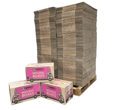 Bulk Pallet Deal of 390 Large Cardboard Moving and Storage Boxes