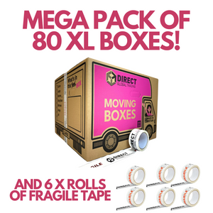 Pack of 80 Extra Large Moving House Cardboard Boxes