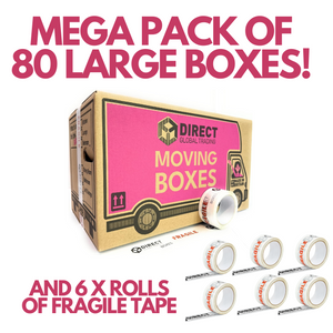 Pack of 80 Large Strong Moving House Cardboard Boxes